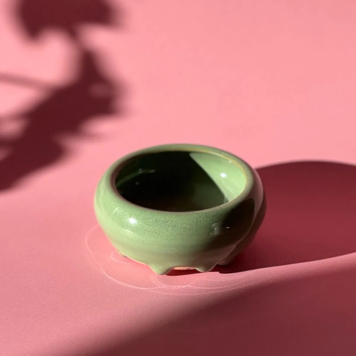 Small sage bowl on three little feet